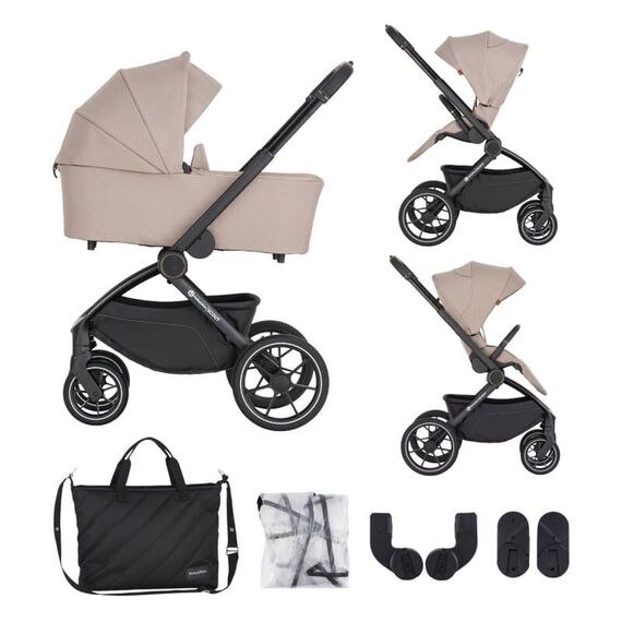 Carucior 2 in 1 Petite&Mars Scout, Pana la 22 kg, 0 luni+, Crem Cappuccino, Culoare: Crem, Model: 2 in 1  - ExclusivMAG.ro