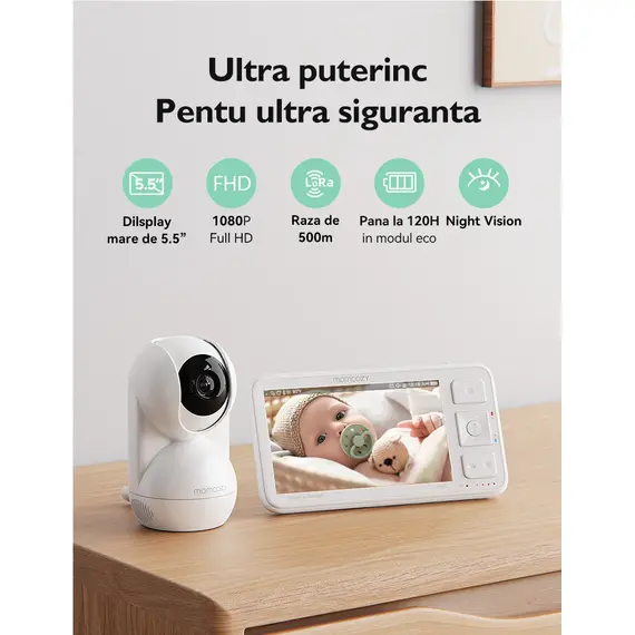 Video monitor Momcozy BM03 5.5 inch - poza 8 - ExclusivMAG.ro