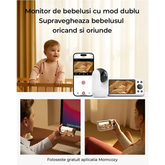 Video Monitor Momcozy Smart WiFi BM04 - poza 7 - ExclusivMAG.ro