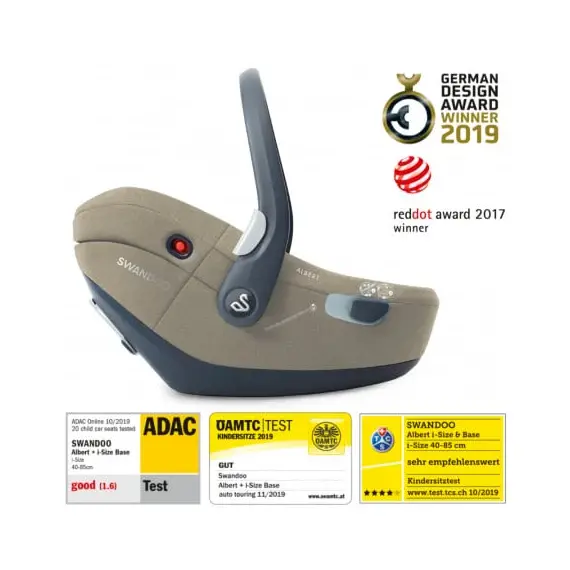 Scoica auto Swandoo Albert i-Size 1.2 Alfalfa, Culoare: Crem, Grupa: 0-13kg (0 luni - 12 luni) - poza 3 - ExclusivMAG.ro