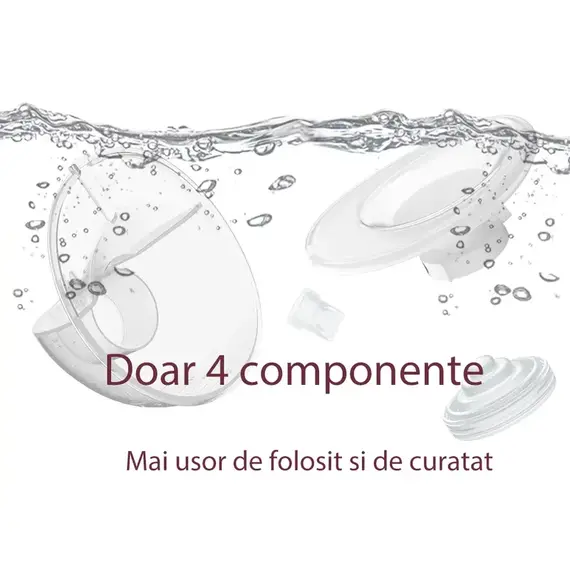 Pompa de san Momcozy Hands-free dubla M5 Grey, Culoare: Gri - poza 6 - ExclusivMAG.ro