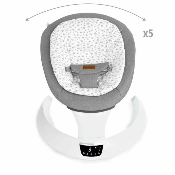 Balansoar electric Jane Moon, Cu 5 trepte de viteza, 12 melodii si 5 sunete ale naturii, Mist, Culoare: Gri - poza 3 - ExclusivMAG.ro