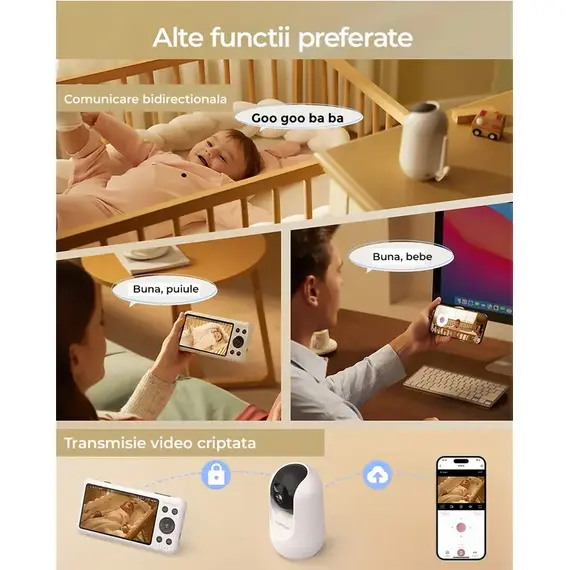 Video Monitor Momcozy Smart WiFi BM04 - poza 9 - ExclusivMAG.ro
