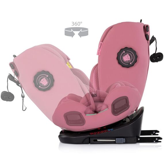 Scaun auto Chipolino Techno iGrow I-Size 40-150 cm cu sistem Isofix si sezut rotativ powder pink, Culoare: Roz, Grupa: 0-36kg (0 luni - 12 ani) - poza 8 - ExclusivMAG.ro