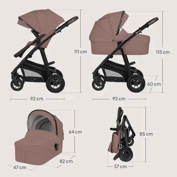 Carucior 3 in 1 Lionelo Bianka - Bej Taupe, Culoare: Maro, Model: 3 in 1 - poza 16 - ExclusivMAG.ro