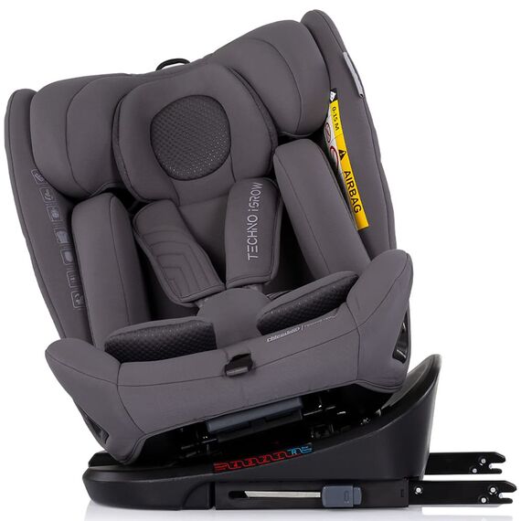 Scaun auto Chipolino Techno iGrow I-Size 40-150 cm cu sistem Isofix si sezut rotativ charcoal, Culoare: Gri, Grupa: 0-36kg (0 luni - 12 ani) - poza 7 - ExclusivMAG.ro
