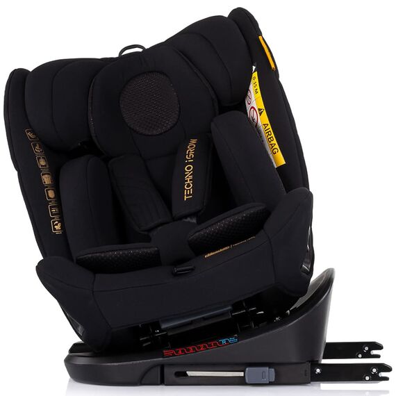 Scaun auto Chipolino Techno iGrow I-Size 40-150 cm cu sistem Isofix si sezut rotativ noir, Culoare: Negru, Grupa: 0-36kg (0 luni - 12 ani) - poza 6 - ExclusivMAG.ro