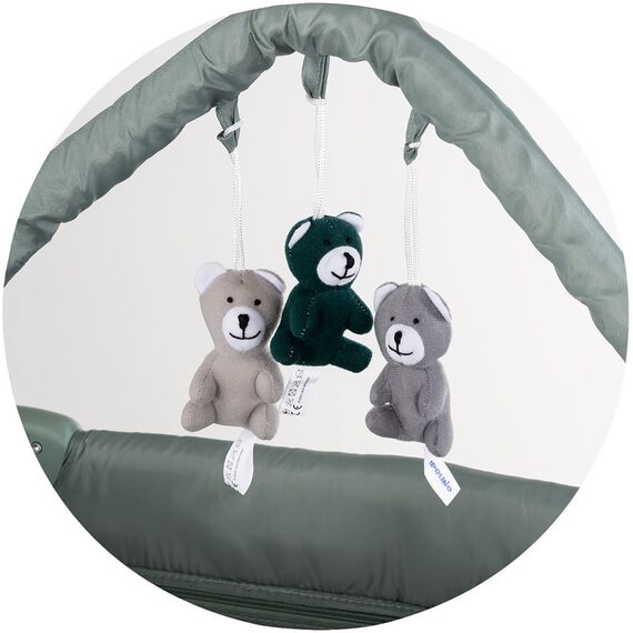Patut pliabil cu saltea de infasat Chipolino Luna matcha, Culoare: Turcoaz, Dimensiuni: 120x60 - poza 3 - ExclusivMAG.ro