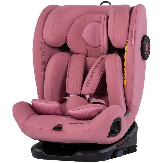 Scaun auto Chipolino Techno iGrow I-Size 40-150 cm cu sistem Isofix si sezut rotativ powder pink, Culoare: Roz, Grupa: 0-36kg (0 luni - 12 ani)  - ExclusivMAG.ro