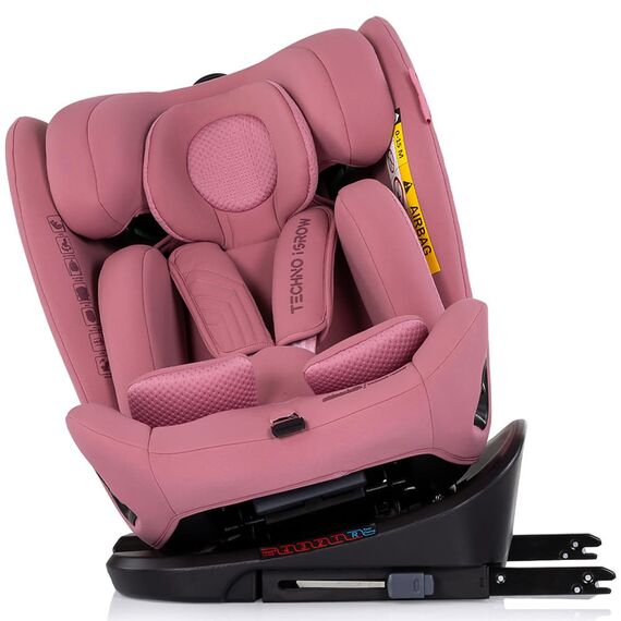 Scaun auto Chipolino Techno iGrow I-Size 40-150 cm cu sistem Isofix si sezut rotativ powder pink, Culoare: Roz, Grupa: 0-36kg (0 luni - 12 ani) - poza 7 - ExclusivMAG.ro