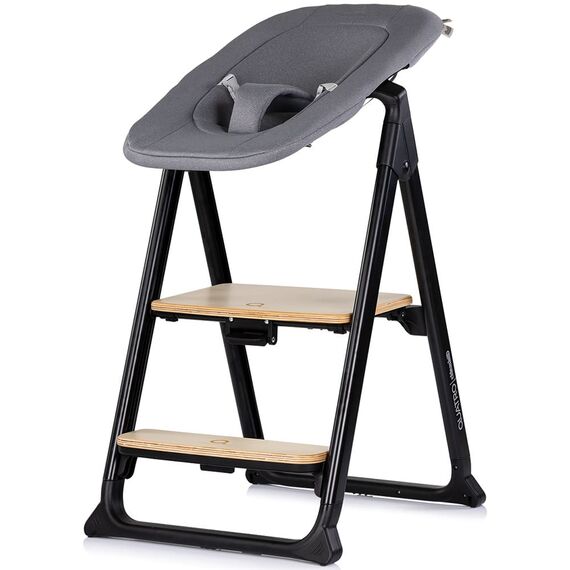 Scaun de masa Chipolino Quatro 4 in 1 charcoal, Culoare: Gri - poza 2 - ExclusivMAG.ro