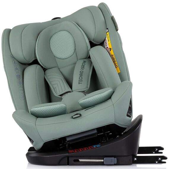 Scaun auto Chipolino Techno iGrow I-Size 40-150 cm cu sistem Isofix si sezut rotativ matcha, Culoare: Turcoaz, Grupa: 0-36kg (0 luni - 12 ani) - poza 6 - ExclusivMAG.ro