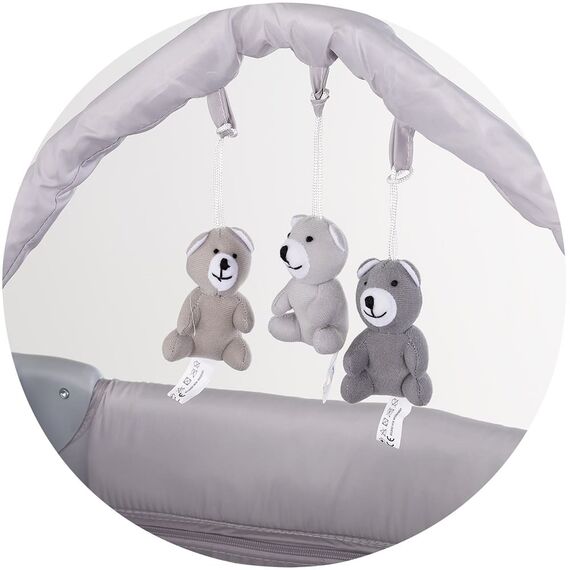 Patut pliabil cu saltea de infasat Chipolino Luna platinum, Culoare: Gri deschis, Dimensiuni: 120x60 - poza 3 - ExclusivMAG.ro