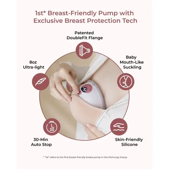 Pompa de san Momcozy Hands-free dubla M5 Smart Grey, control prin aplicatie, Culoare: Gri - poza 8 - ExclusivMAG.ro