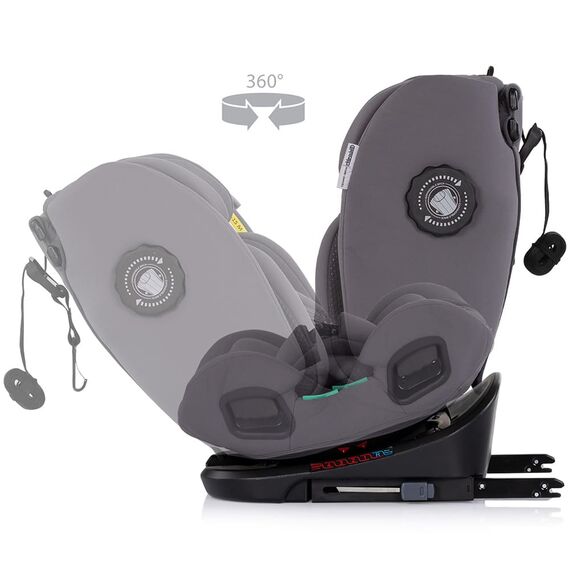Scaun auto Chipolino Techno iGrow I-Size 40-150 cm cu sistem Isofix si sezut rotativ charcoal, Culoare: Gri, Grupa: 0-36kg (0 luni - 12 ani) - poza 8 - ExclusivMAG.ro