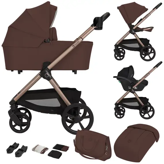 Carucior 3 in 1 Lionelo Carmine - Ciocolatiu, Culoare: Maro, Model: 3 in 1 - poza 2 - ExclusivMAG.ro