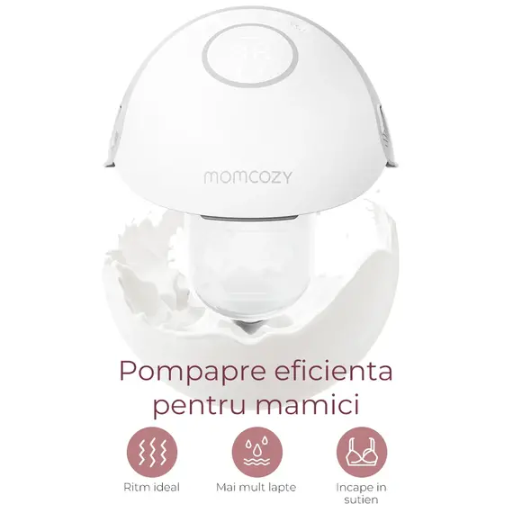 Pompa de san Momcozy Hands-free dubla M6 Rosie - poza 2 - ExclusivMAG.ro