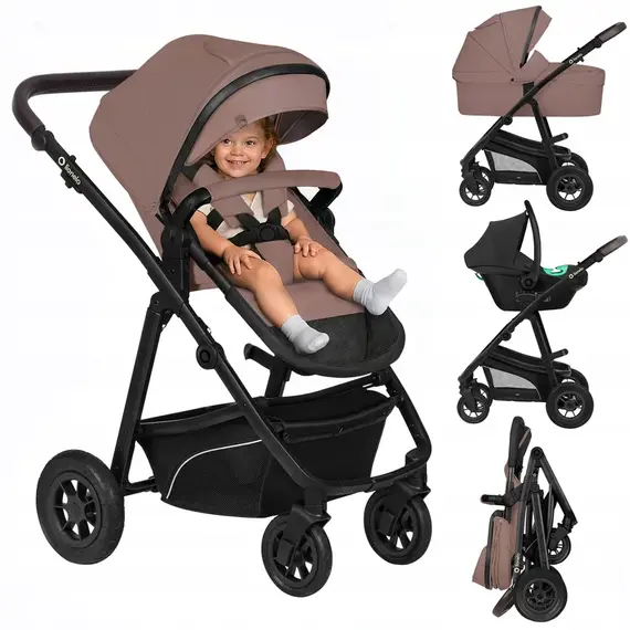 Carucior 3 in 1 Lionelo Bianka - Bej Taupe, Culoare: Maro, Model: 3 in 1 - poza 2 - ExclusivMAG.ro