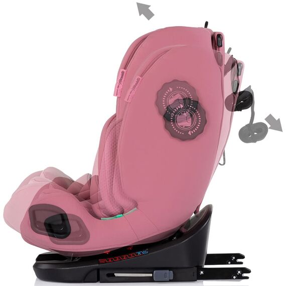 Scaun auto Chipolino Techno iGrow I-Size 40-150 cm cu sistem Isofix si sezut rotativ powder pink, Culoare: Roz, Grupa: 0-36kg (0 luni - 12 ani) - poza 6 - ExclusivMAG.ro