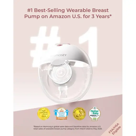 Pompa de san Momcozy Hands-free dubla M5 Smart Red, control prin aplicatie, Culoare: Rosu - poza 2 - ExclusivMAG.ro