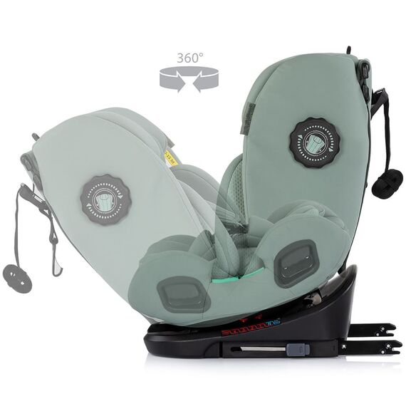 Scaun auto Chipolino Techno iGrow I-Size 40-150 cm cu sistem Isofix si sezut rotativ matcha, Culoare: Turcoaz, Grupa: 0-36kg (0 luni - 12 ani) - poza 7 - ExclusivMAG.ro
