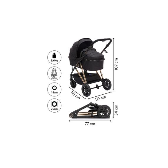 Carucior Fill Elix transformabil 2 in 1 Black Fillikid - poza 5 - ExclusivMAG.ro