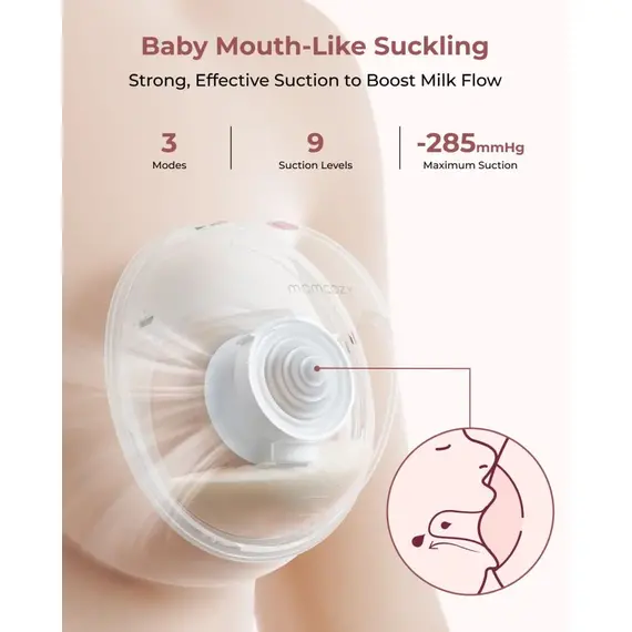 Pompa de san Momcozy Hands-free dubla M5 Smart Red, control prin aplicatie, Culoare: Rosu - poza 10 - ExclusivMAG.ro