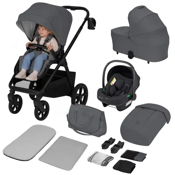 Carucior 3 in 1 Lionelo Carmine - Gri, Culoare: Gri, Model: 3 in 1 - poza 5 - ExclusivMAG.ro