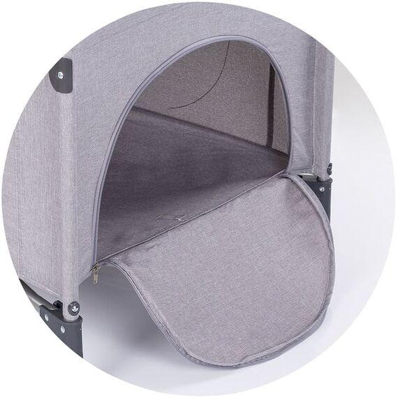 Patut pliabil Chipolino Relax platinum linen cu laterala culisanta, Culoare: Gri deschis, Dimensiuni: 120x60 - poza 5 - ExclusivMAG.ro