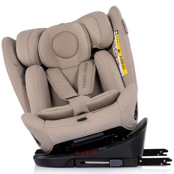 Scaun auto Chipolino Techno iGrow I-Size 40-150 cm cu sistem Isofix si sezut rotativ latte, Culoare: Bej, Grupa: 0-36kg (0 luni - 12 ani) - poza 6 - ExclusivMAG.ro