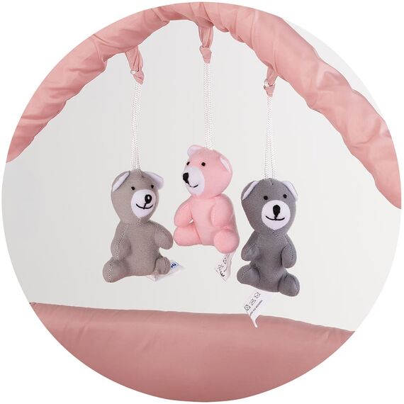 Patut pliabil cu saltea de infasat Chipolino Luna powder pink, Culoare: Roz, Dimensiuni: 120x60 - poza 3 - ExclusivMAG.ro