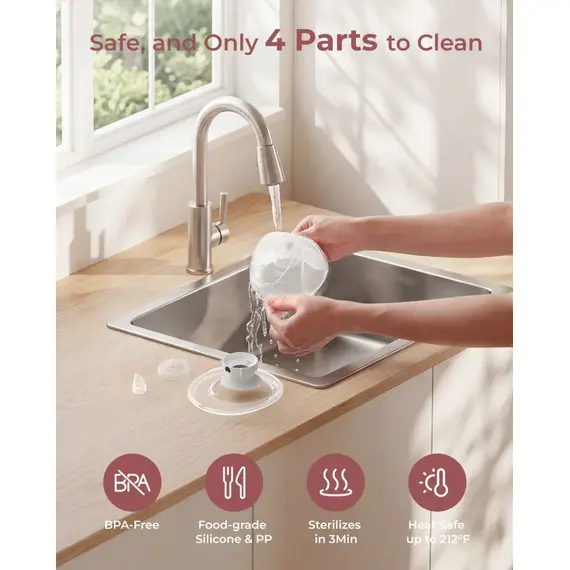 Pompa de san Momcozy Hands-free dubla M5 Smart Red, control prin aplicatie, Culoare: Rosu - poza 3 - ExclusivMAG.ro