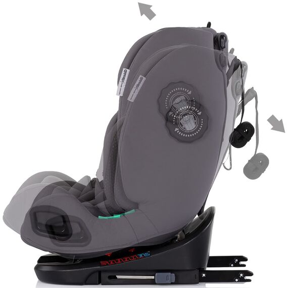 Scaun auto Chipolino Techno iGrow I-Size 40-150 cm cu sistem Isofix si sezut rotativ charcoal, Culoare: Gri, Grupa: 0-36kg (0 luni - 12 ani) - poza 6 - ExclusivMAG.ro