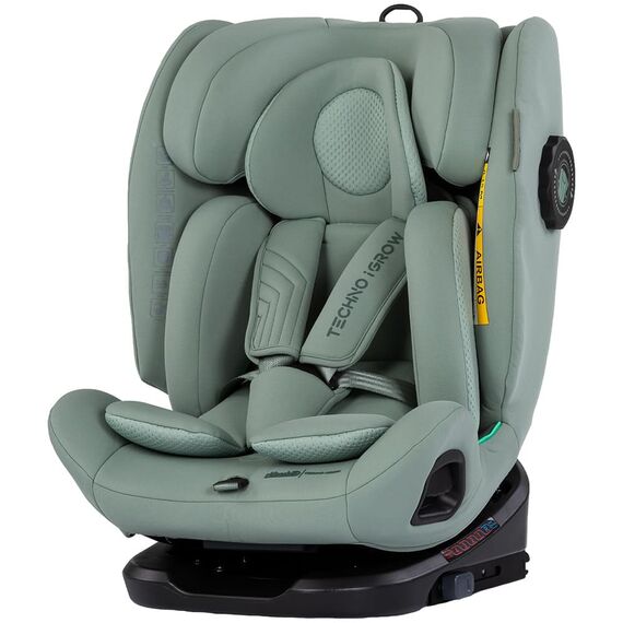 Scaun auto Chipolino Techno iGrow I-Size 40-150 cm cu sistem Isofix si sezut rotativ matcha, Culoare: Turcoaz, Grupa: 0-36kg (0 luni - 12 ani)  - ExclusivMAG.ro
