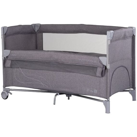 Patut pliabil Chipolino Relax charcoal linen cu laterala culisanta, Culoare: Gri, Dimensiuni: 120x60  - ExclusivMAG.ro