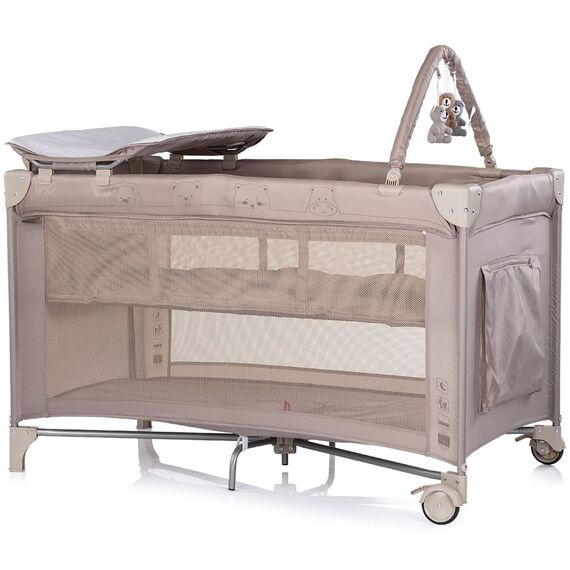 Patut pliabil cu saltea de infasat Chipolino Luna latte, Culoare: Crem, Dimensiuni: 120x60 - poza 2 - ExclusivMAG.ro