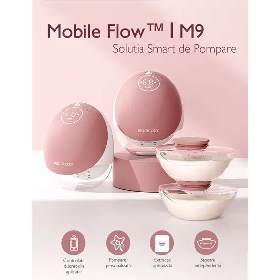 Pompa de san Momcozy Hands-free dubla M9 Red - poza 2 - ExclusivMAG.ro