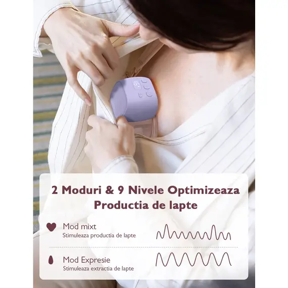 Pompa de san Momcozy Hands-free dubla S9 Pro Grey, Culoare: Gri - poza 8 - ExclusivMAG.ro