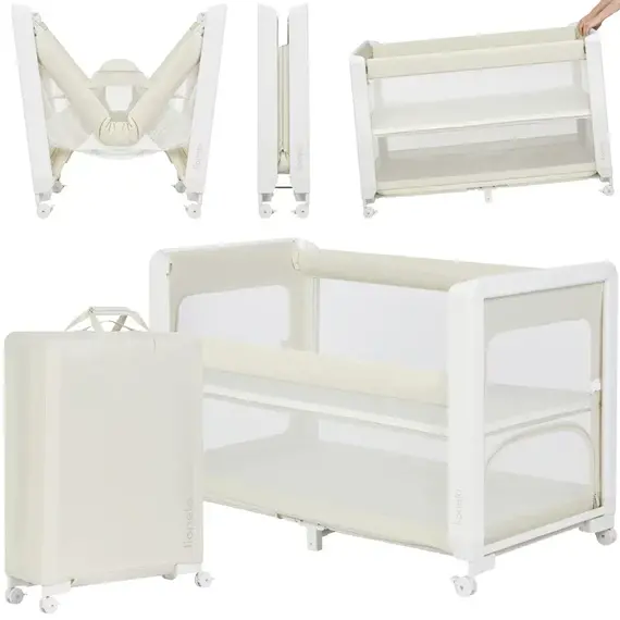 Patut multifunctional Lionelo Patty 5 in 1, 0- 36 luni, Co-sleeper, Tarc de joaca, Bej, Culoare: Bej, Dimensiuni: 120x60 - poza 7 - ExclusivMAG.ro