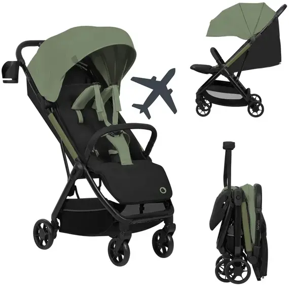 Carucior sport Lionelo Julie Air, Sustine 22 kg, 6 luni+, Verde Sage, Culoare: Verde inchis, Model: sport - poza 2 - ExclusivMAG.ro