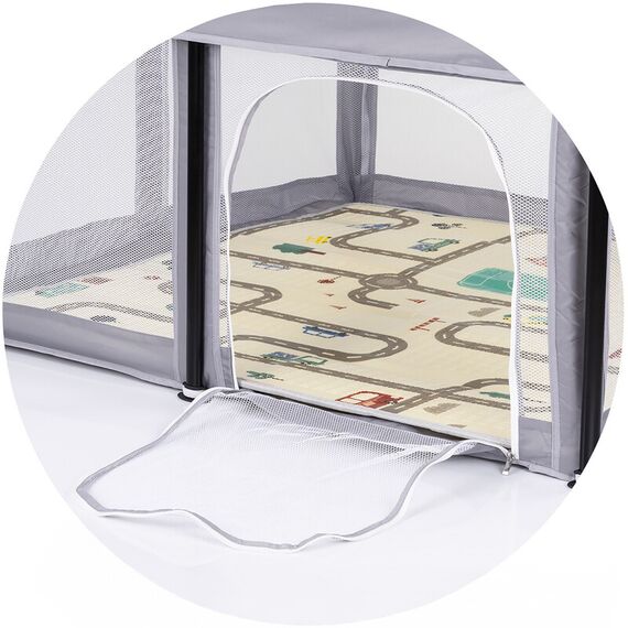 Tarc de joaca Chipolino Easy 180x180 cm grey, Culoare: Gri, Dimensiuni: 180x180 - poza 4 - ExclusivMAG.ro