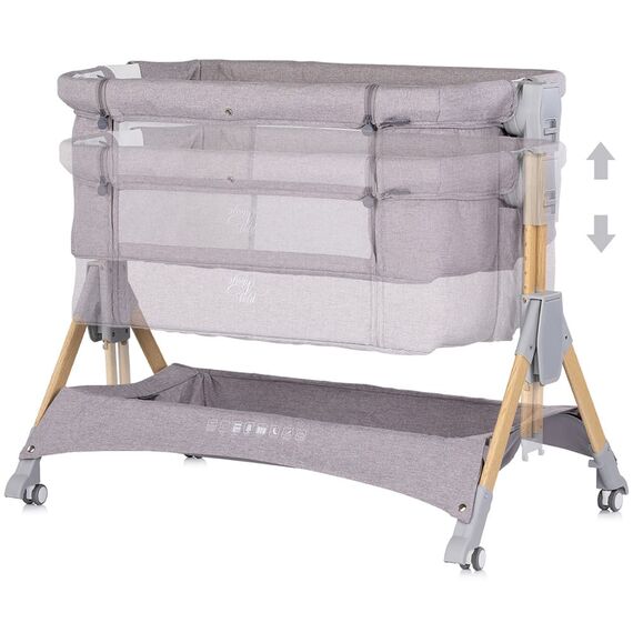 Patut co-sleeper pliabil Chipolino SleepNFold platinum, Culoare: Gri deschis, Dimensiuni: 80x50 - poza 5 - ExclusivMAG.ro