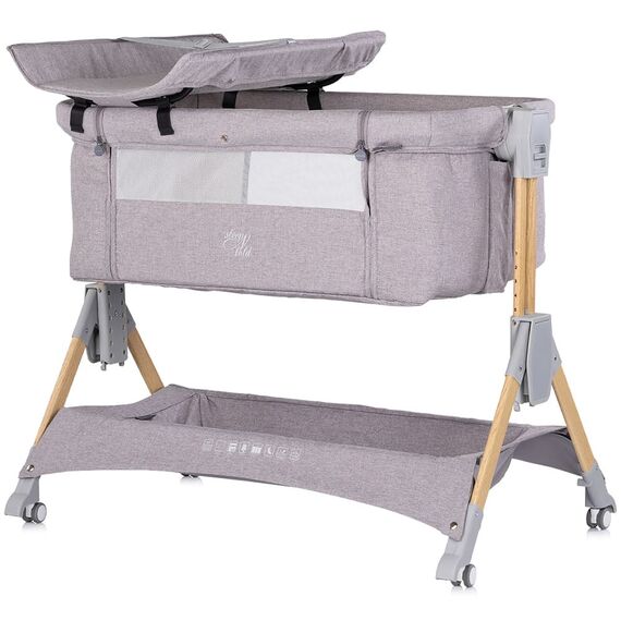 Patut co-sleeper pliabil Chipolino SleepNFold platinum, Culoare: Gri deschis, Dimensiuni: 80x50 - poza 4 - ExclusivMAG.ro