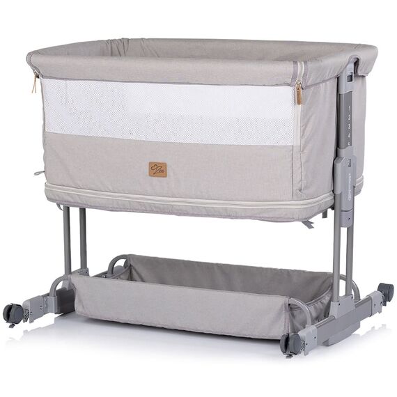 Patut co-sleeper si tarc Chipolino Zen platinum, Culoare: Gri deschis, Dimensiuni: 80x50 - poza 7 - ExclusivMAG.ro