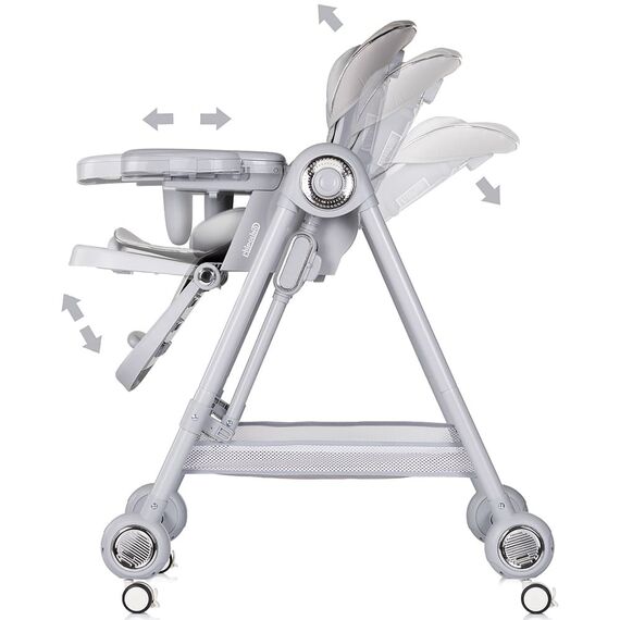 Scaun de masa Chipolino Melba 2 in 1 platinum, Culoare: Gri - poza 7 - ExclusivMAG.ro