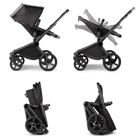 Carucior Bugaboo Fox 5 Noir Limited Edition Black Moonlight 2 in 1, Culoare: Negru, Model: 2 in 1 - poza 3 - ExclusivMAG.ro