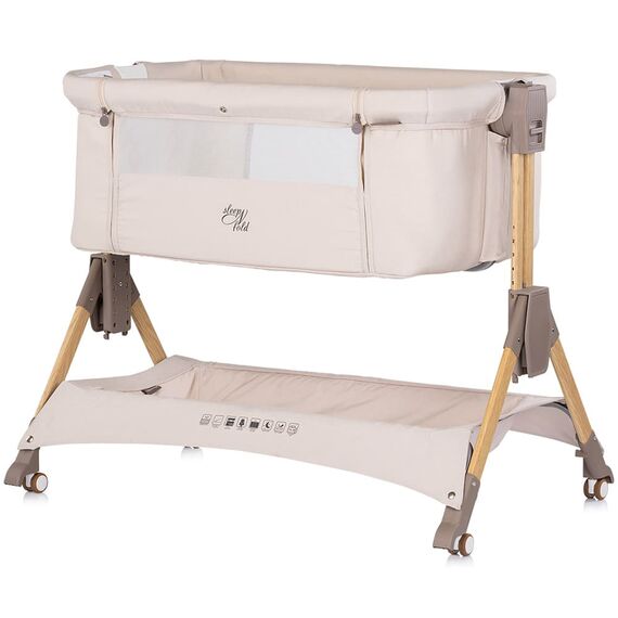 Patut co-sleeper pliabil Chipolino SleepNFold cashmere, Culoare: Bej, Dimensiuni: 80x50 - poza 2 - ExclusivMAG.ro