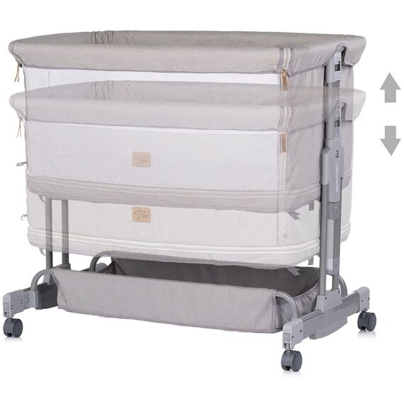 Patut co-sleeper si tarc Chipolino Zen platinum, Culoare: Gri deschis, Dimensiuni: 80x50 - poza 4 - ExclusivMAG.ro
