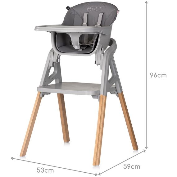 Scaun de masa Chipolino Multi 4 in 1 charcoal, Culoare: Gri - poza 3 - ExclusivMAG.ro