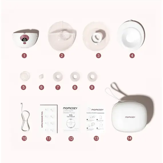Pompa de san Momcozy Hands-free M5 Smart Grey, control prin aplicatie, Culoare: Gri - poza 12 - ExclusivMAG.ro